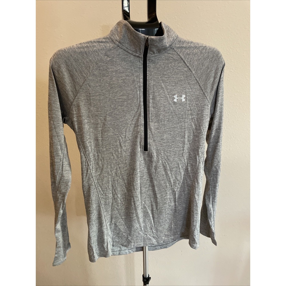 Under Armour Long Sleeve 1/4 Zip Pullover, Gray, Women's Medium Loose